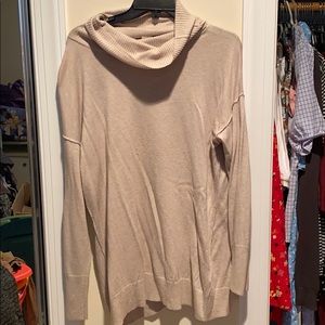 beige cowlneck sweater